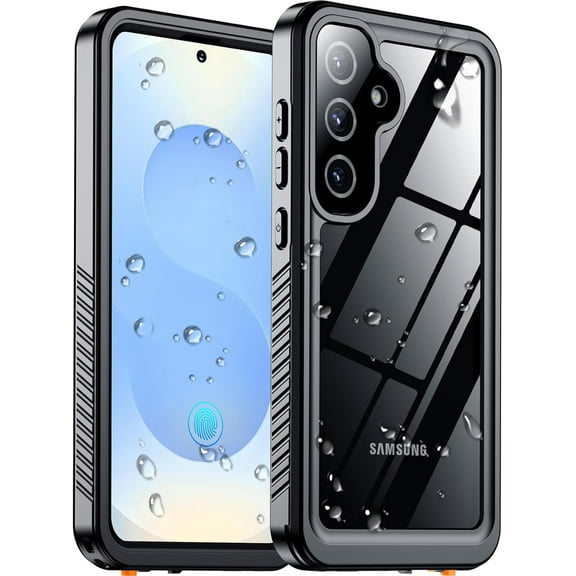 For Samsung Galaxy S25 Case Waterproof, Built-in Lens & Screen Protector Military Shockproof Dropproof IP68 Underwater Full Body Phone Case for Galaxy S25 5G 6.2"-Black (2025)