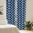 thumbnail image 2 of Ambesonne Sports Curtains, Baseball Stripes, Pair of 28"x63", Night Blue Red White, 2 of 5