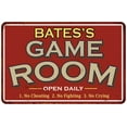 thumbnail image 1 of BATES'S Game Room Sign Vintage Look 8 x 12 Matte Finish Metal 108120001028, 1 of 1