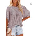 thumbnail image 5 of Cuello para Mujer Minnieouse camisa de Media manga jersey con volantes blusa de encaje estético baile de cumpleaños ropa de primavera rosa S, 5 of 5