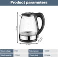 thumbnail image 5 of Wobythan High Borosilicate Glass Electric Kettle 1.7L Water Kettle Home Kitchen Water Boiler, 5 of 7