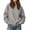 Gray, variant on Women's Oversized Solid Color Hoodie,Long Sleeve Loose Fit Pullover Casual Basic Sweatshirt,Vacation Travel Outfit