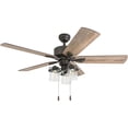 thumbnail image 1 of Prominence Home 52 Inch River Run Farmhouse Indoor Ceiling Fan with Pull Chain, Bronze, 1 of 9