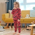 thumbnail image 5 of Red Bats Halloween Cotton Pajamas 2 Piece Set Sleepwear Soft and Comfortable Homewear Nightwear, 5 of 7