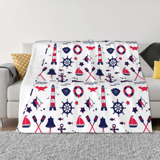 Fotbe Sailing Marine Travel Manta de Franela con Estampado, Manta Ultrasuave para Cama, Sofá, Auto, Hipoalergénica y Antibolitas-40"x30"