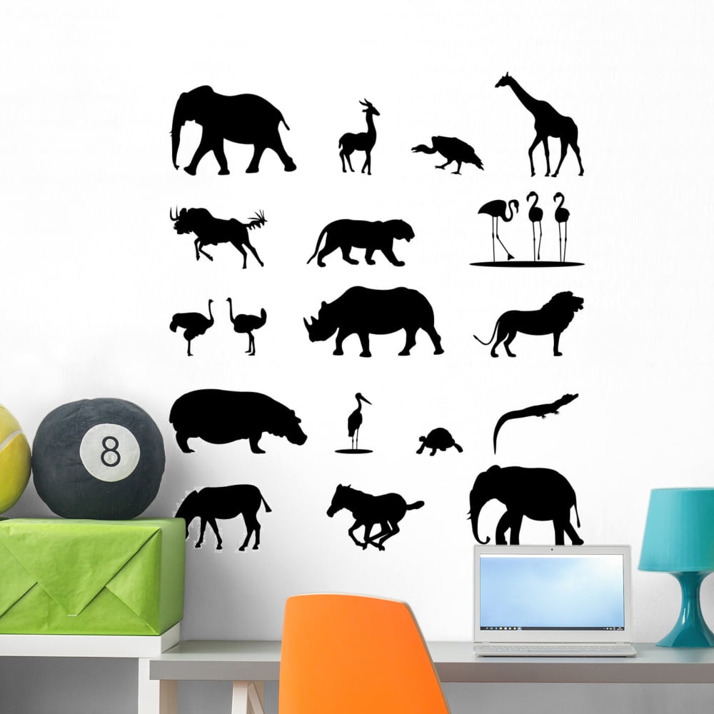African Animals Wall Decal by Wallmonkeys Peel and Stick Graphic (36 in