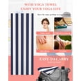 thumbnail image 5 of Blue Stripes Yoga Towel for Hot Yoga Non Slip, Simple Blue White Texture Yoga Mat Towel Absorbent Yoga Sweat Towels Microfiber Hot Yoga Blanket for Bikram Pilates 26"x74", 5 of 7
