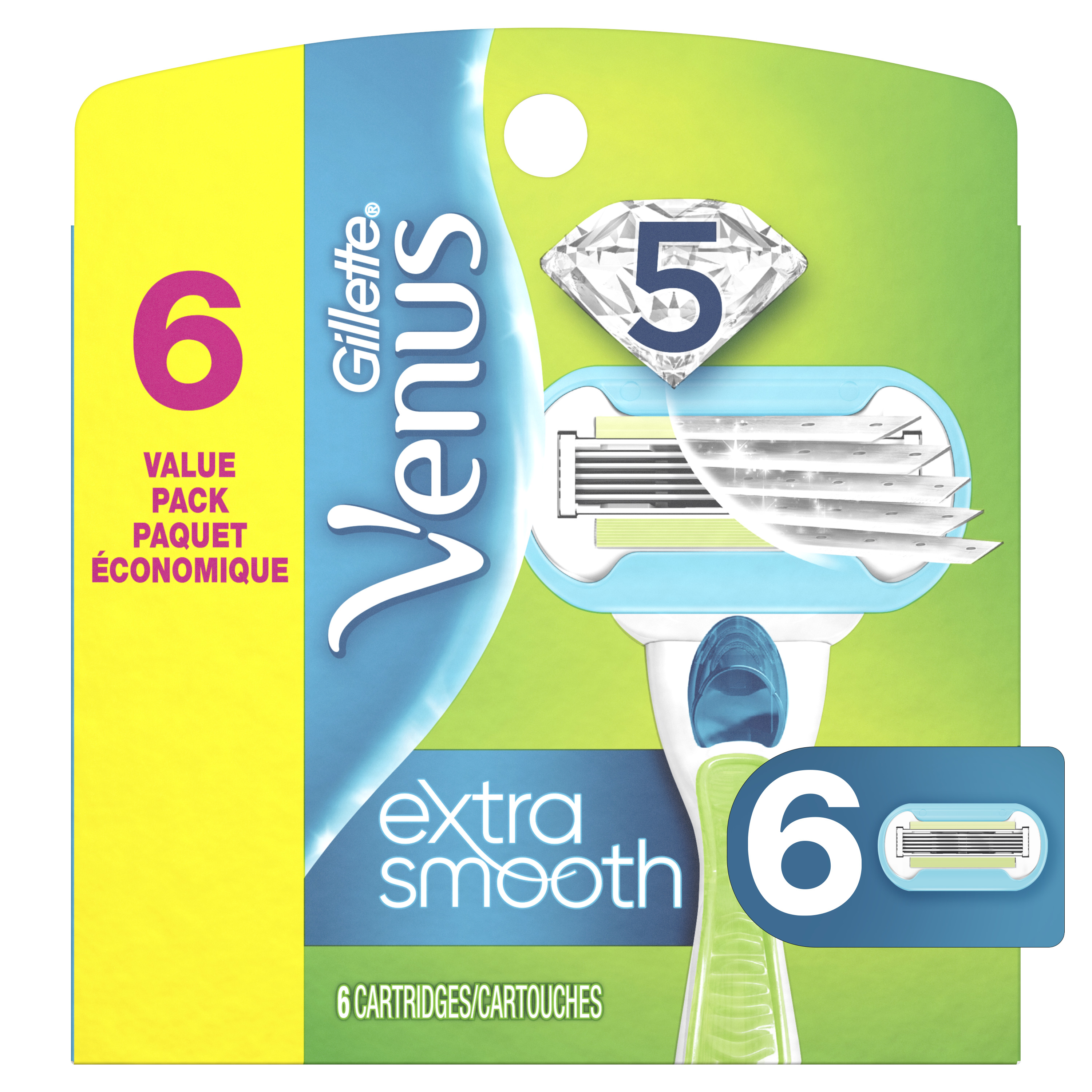 Gillette Venus Extra Smooth Womens Razor Blade Refills, 6 ct Walmart