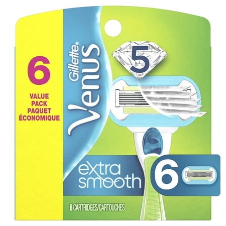 Gillette Venus Extra Smooth Womens Razor Blade Refills, 6 ct