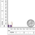 thumbnail image 3 of Gem Stone King Purple Amethyst Rose Gold Plated Leverback Earrings for Women (1.50 Cttw, Gemstone February Birthstone, Oval 7X5MM), 3 of 4