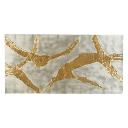 Abstract Design Wall Art Signature Design by Ashley Kasondra Goldtone over Silvertone Abstract Canvas Wall Art ()