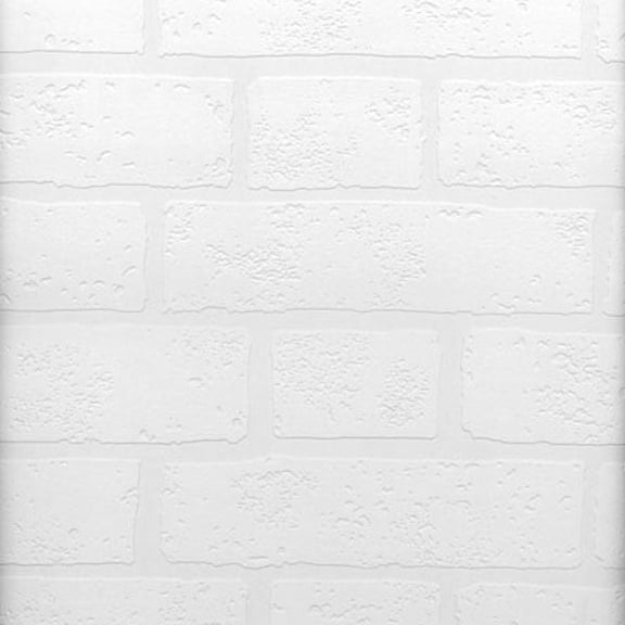 Brewster Exposed Brick Wall Paintable Prepasted Expanded Vinyl Wallpaper, 20.5-in by 33-ft, 56.4 sq. ft.