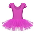 thumbnail image 2 of iEFiEL Kids Girls Ruffled Cap Sleeve Ballet Leotard Dancewear Sequined Ballet Dance Gymnastics Leotard Tutu Dress Rose Red 3-4, 2 of 8