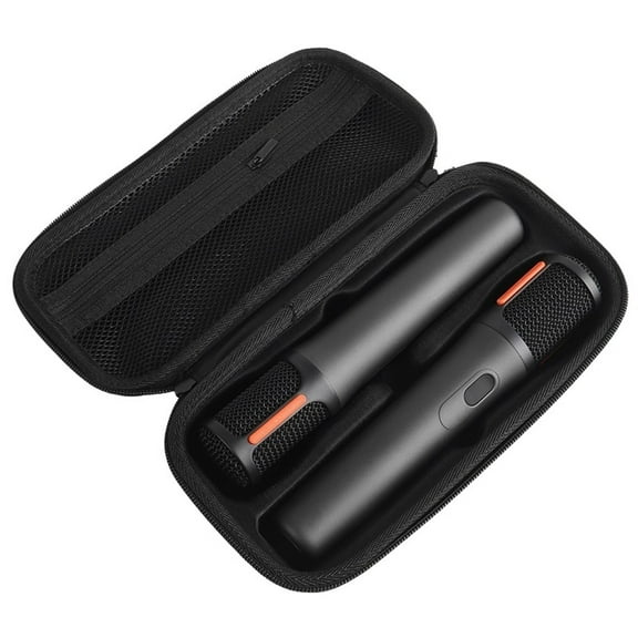 PartyBox Wireless Microphone Carrying Case for JBL PartyBox Wireless Two Mic Portable Microphones Travel Bag Storage Box for Receivers, Adapters, AA Batteries, Charger Organizer, Black