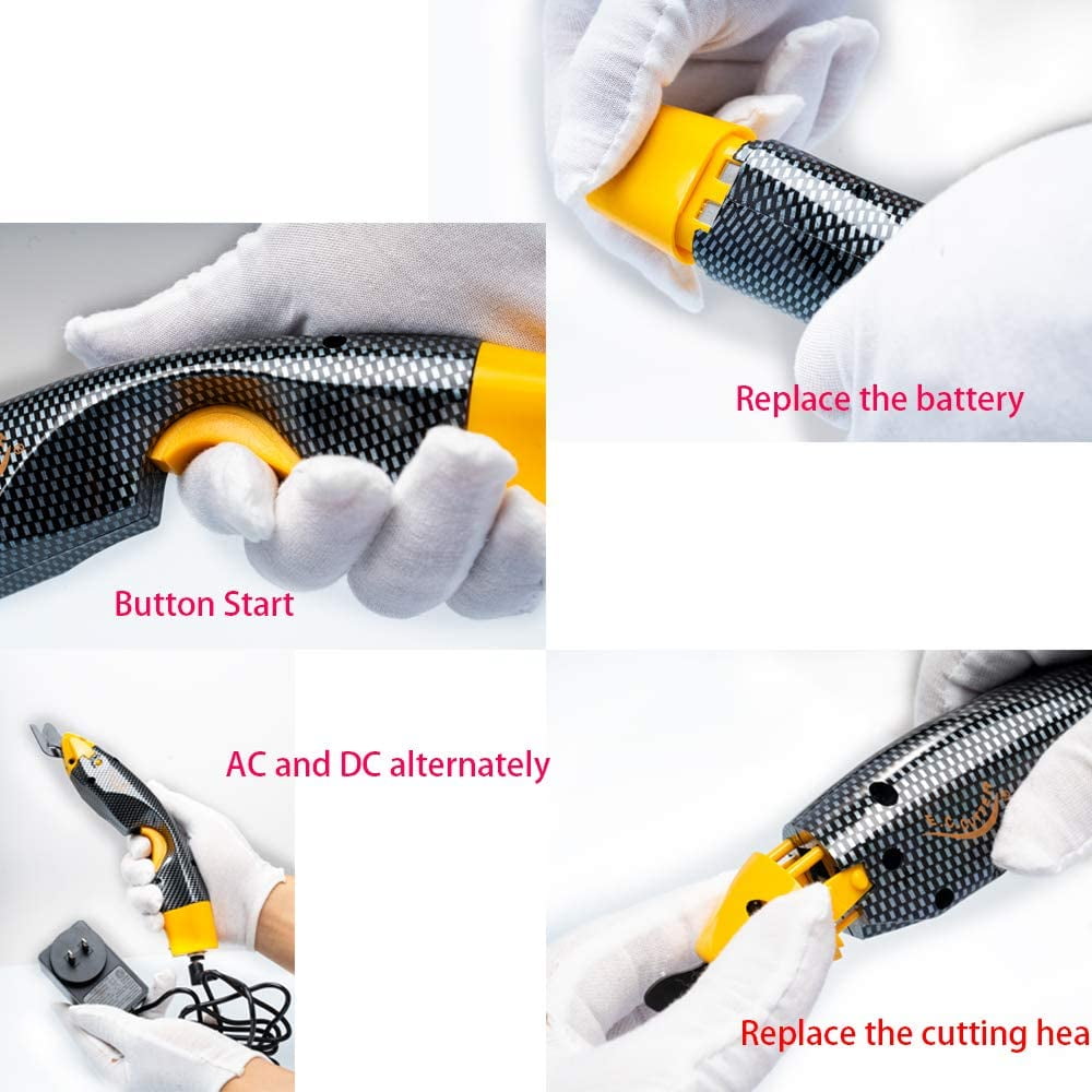 lectric Fabric Scissors Box Cutter for Crafts, Sewing, Cardboard,Cordless Electric Scissors Fabric Cutter with 2 Cutting Blades, Zip Snip Electric Scissors for Cutting Fabric Cloth