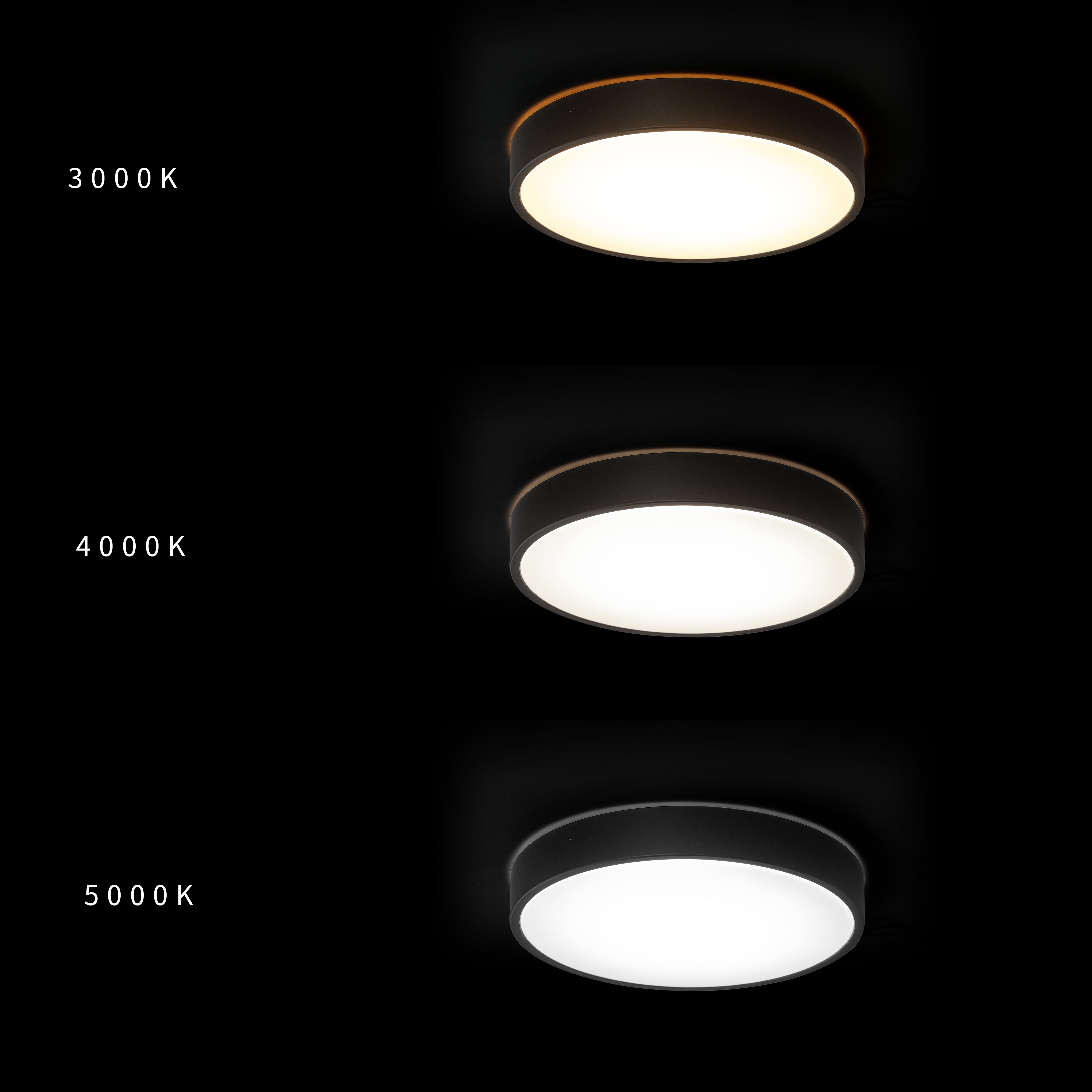 Mainstays 13" Flush Mount Light Integrated LED 3CCT Black Trim Finish