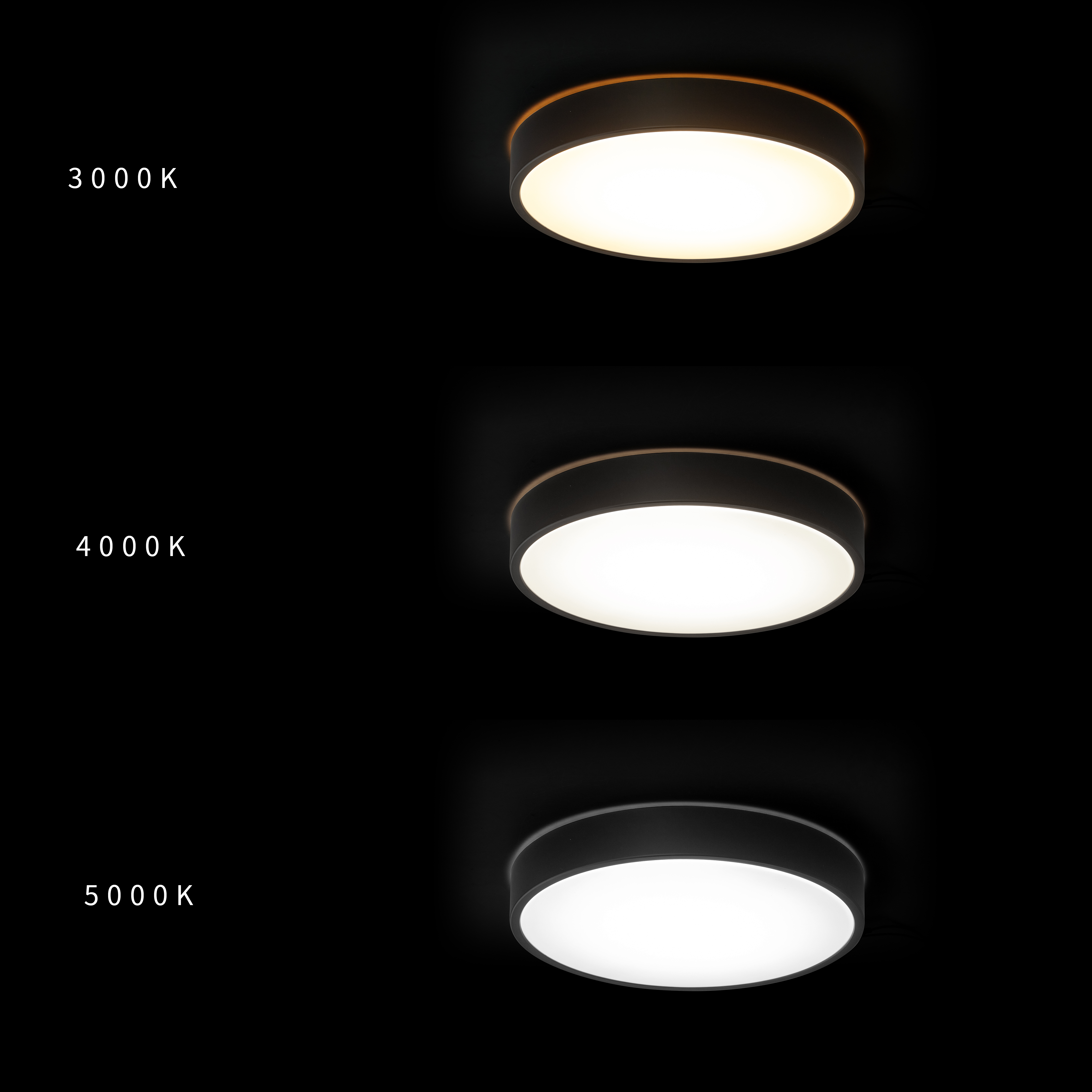 Mainstays 13 in LED Flush Mount Light, 3CCT Black photo 5