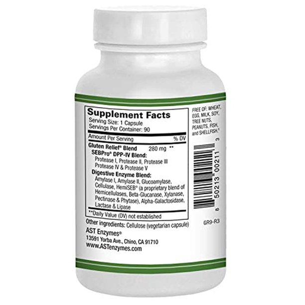 Gluten Relief Plus 90 Vegetarian Capsules Gluten Digestion Support