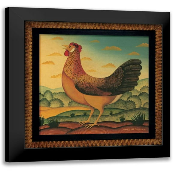 Pedersen, Diane 12x12 Black Modern Framed Museum Art Print Titled - Hen
