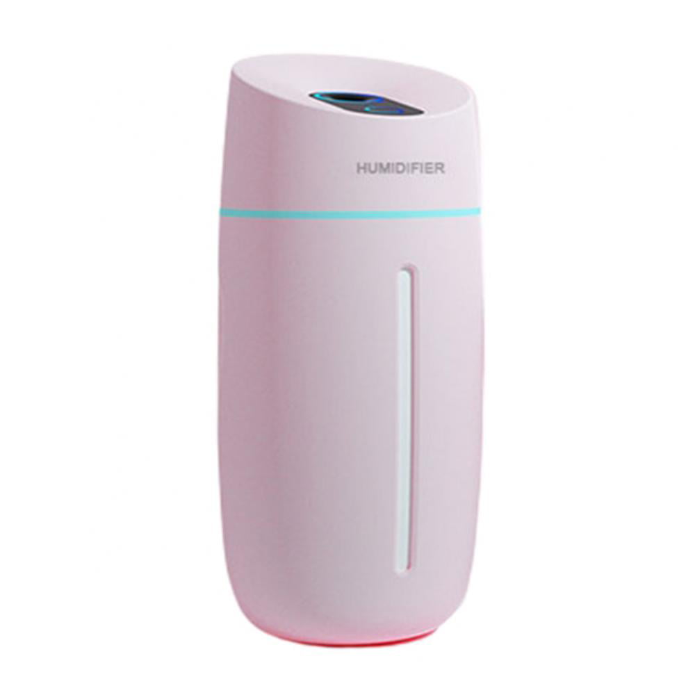 Super Quiet Portable Mini Humidifier,230mL Small Cool Mist Humidifier with Seven Colors Night Light,Desktop for Baby Bedroom,Travel,Office,Home,No Water Auto Shut-Off,2 Mist Modes Pink