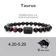 thumbnail image 1 of Pulsera elástica con cuentas negras, cuerda elástica, pulsera de buena suerte, joyería para hombres y mujeres, 1 of 1