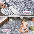 thumbnail image 3 of Safavieh Courtyard Karina Animal Indoor/Outdoor Area Rug, Ivory/Navy, 6'7" x 9'6" Round, 3 of 15