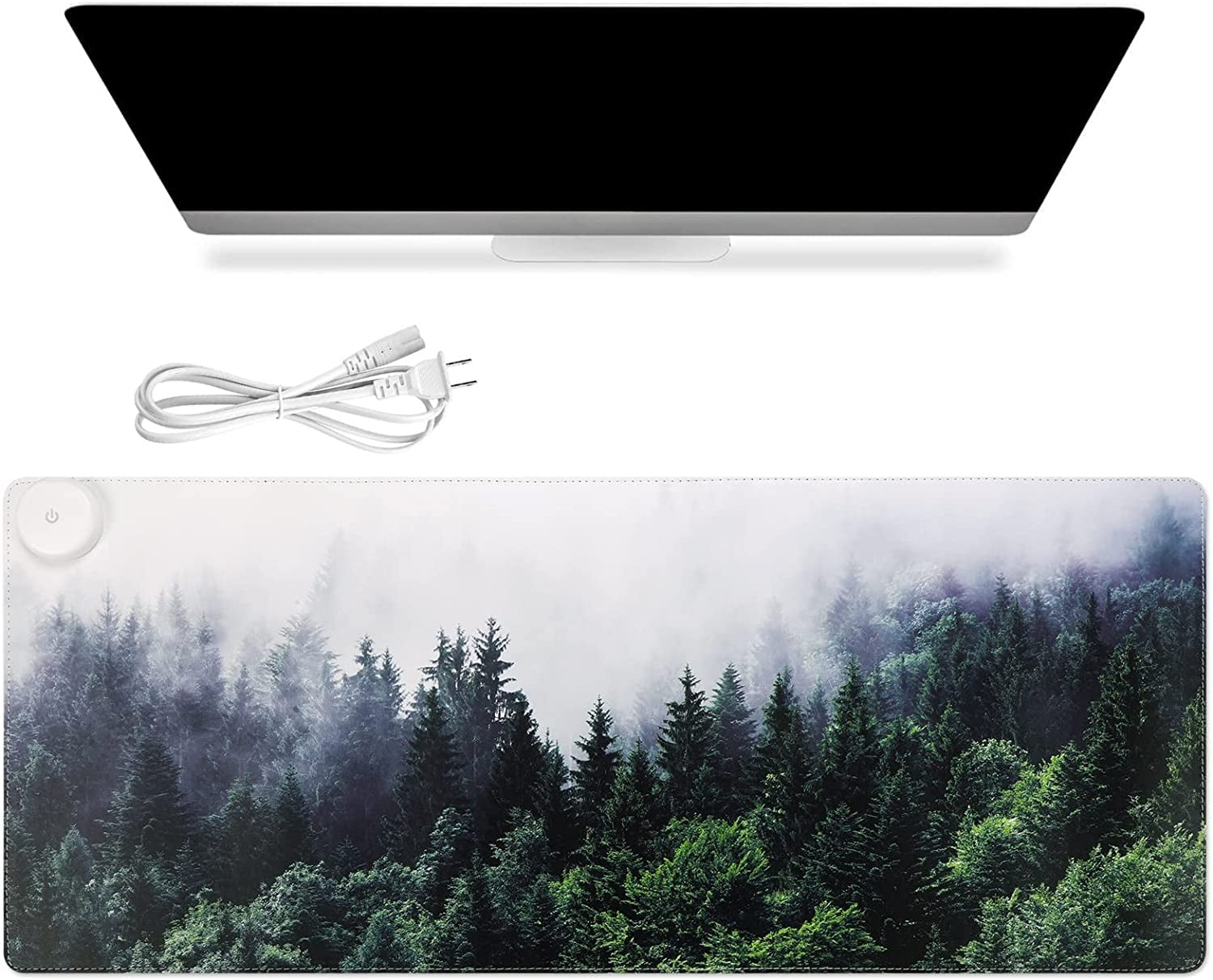 ILeadon Heated Mouse Pad, Electric Warm Desk Pad With 3 Heating Levels & 3 Auto Shut-Off Levels, 35.4" X 15.7" Large Safe Desk Mat Hand Warmer For Home Office Work, Honeycomb