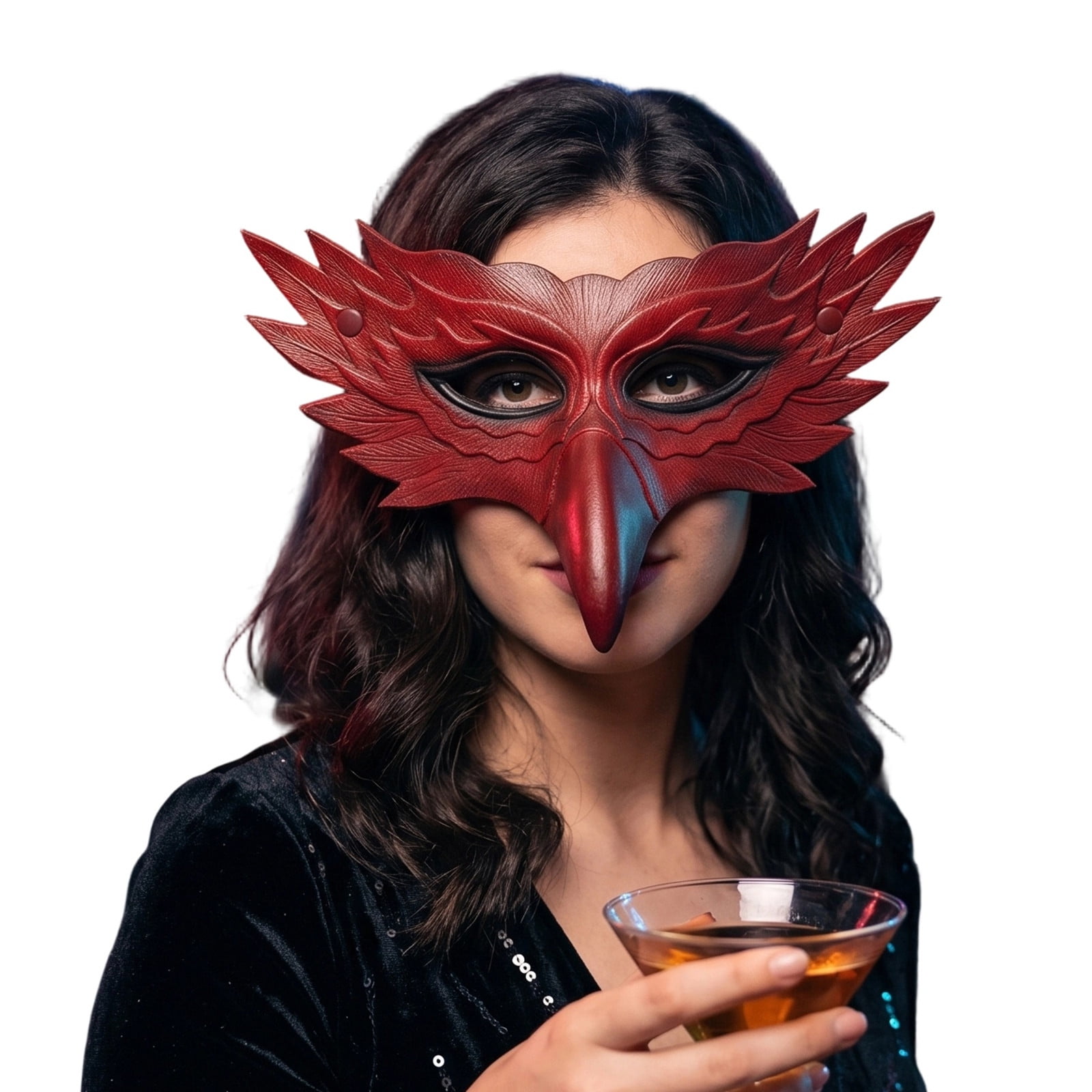 Festive Animal for Parties and Carnival Intricate Bird Prop for Dress Up and EntertainmentRedOne Size