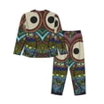 thumbnail image 2 of Bingfone Womens Pajama Sets Boho Owl Print,Long Sleeve Loungewear Pajamas Set-Medium, 2 of 9