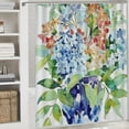 thumbnail image 6 of Awypu Chinoiserie Hydrangea Waterproof Bathroom Shower Curtain Set with Hooks White, 6 of 7