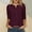 Wine, variant on Blmnix Travel Womens Blouses Plus Size Maroon Blue Button Up Womens Basic Tops 3/4 Sleeve V-Neck Blouses
