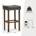 thumbnail image 2 of Gymax 4PCS 29.5'' Bar Stool Set Counter Height Saddle Stools with Rubber Wood Frame, 2 of 10