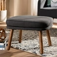 thumbnail image 2 of Baxton Studio Lovise Ottoman in Dark Grey and Walnut Brown, 2 of 7