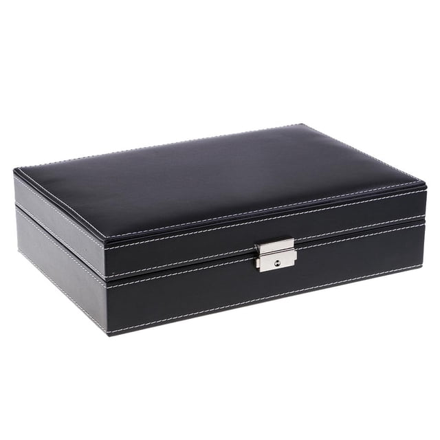 Caja de almacenamiento de reloj Caja de Almacenamiento de Relojes Joyerías Pulseras Anillos con Espejo Interior Colección para Hogar Mujeres Magideal Caja de almacenamiento de reloj