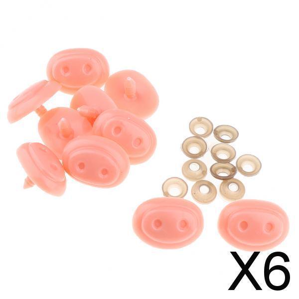 3x10 piezas de nariz de cerdo de plástico para animales de peluche, manualidades, 19x26mm 6 piezas