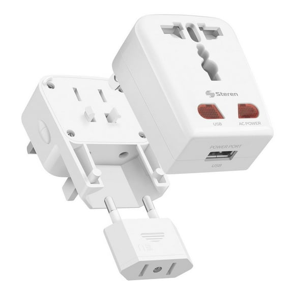 Adaptador Universal De Contactos Con Cargador Usb Steren 905-138