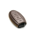 thumbnail image 3 of Vitodeco Leather Smart Key Fob Case Compatible with Nissan Versa, Sentra, Altima, Maxima, Rogue 2007-2022 (3 Buttons, Brown), 3 of 5