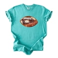 thumbnail image 4 of Ink-Printed Glitter Football Graphic Shirt for Women and Teens Fall Football Season Oversized Tee Seafoam Shirt Adult Small, 4 of 7