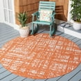 thumbnail image 2 of SAFAVIEH Courtyard Charlie Abstract Indoor/Outdoor Area Rug, Orange/Ivory, 6'7" x 6'7" Round, 2 of 8