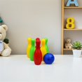 thumbnail image 1 of UPGRATOR 1pcs Plastic Bowling Set With Pins Ball Scorecards Fun Activity For Parent Games And Bowling Beginners, 1 of 8