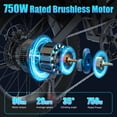 thumbnail image 4 of ZorixBike Electric Bike for Adults, 750W Brushless Motor Ebike 28MPH, 20" x 4.0" Fat Tire E-Mountain Bike, 48V 15.6AH Battery, 70 Miles Range, Full Suspension, 4 of 9