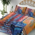 thumbnail image 3 of Ambesonne Nautical Fitted & Top Sheet Set with Shams, Dark Sea Fishing Boat, Multicolor, 3 of 5