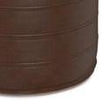 thumbnail image 5 of Simpli Home Brody 20 inch Wide Boho Round Pouf in Distressed Dark Brown Vegan Leather, 5 of 6