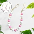 thumbnail image 3 of justharion Ensemble de 2 Tiebacks de Rideau de Perles de Bois Boho Rideaux Retenue Rose, 3 of 8