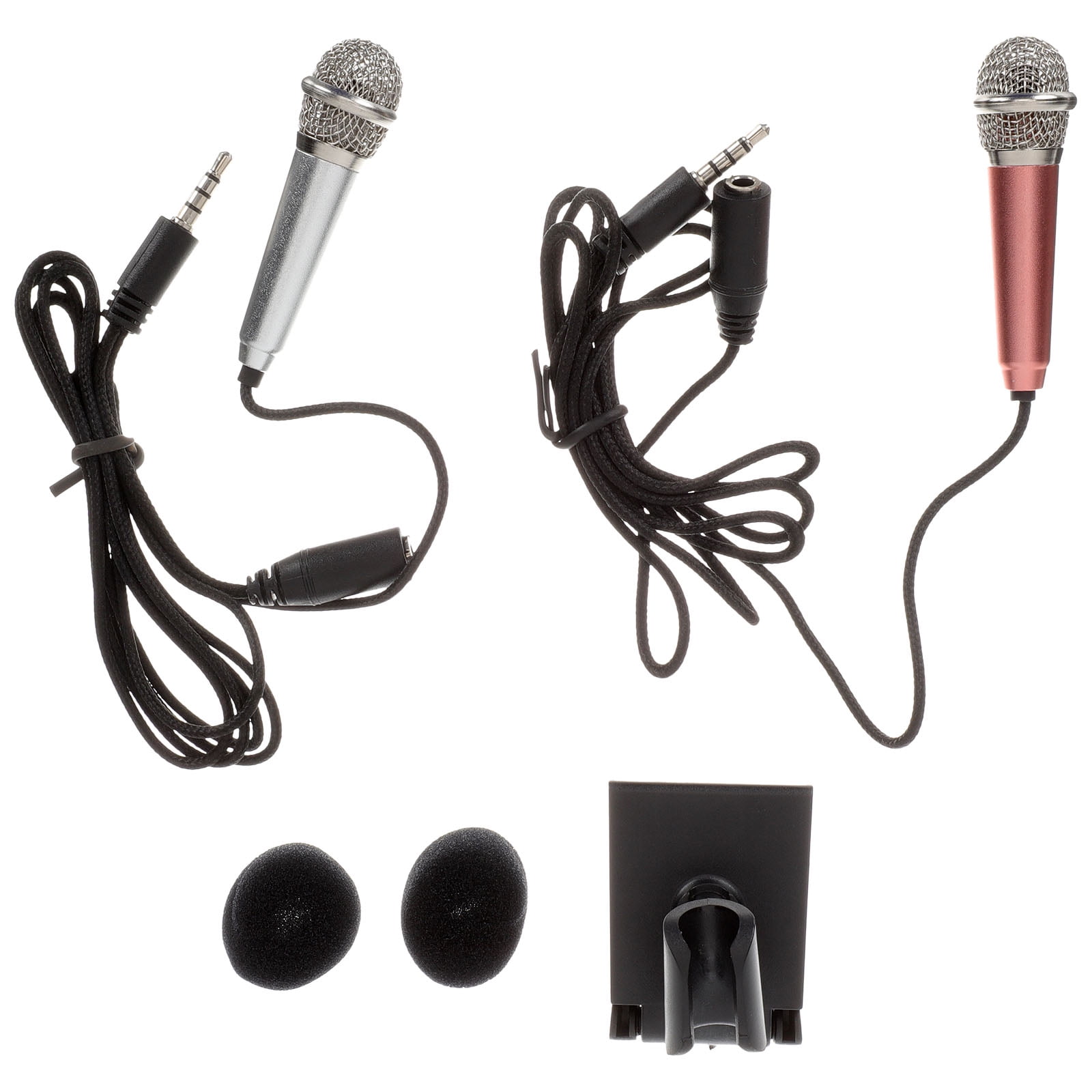 2Pcs Miniature Microphone Portable Mini Mic for Mobile Phone Laptop Notebook Singing