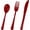 Burgundy, variant on 75 Pack Red Clear Plastic Cutlery Heavy Duty Clear Red Plastic Knives Forks and Spoons Disposable Silverware Set for 25 Guest Birthday Baby Shower Christmas Party Utensil Set