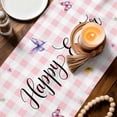 thumbnail image 3 of Easter Table Runner 60 Inches, Rabbit Sheep Eggs Butterfly Flowers Pink Grid Bed Runner Dresser Scarves Tabletop for Indoor Outdoor Parties/Ceremony/Banquet, 13" x 60", 3 of 8