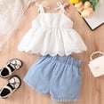thumbnail image 7 of Siilsaa Girls Gymnastics Outfit Girls Summer T-Shirt and Shorts Set with Side Pockets White,9M, 7 of 7