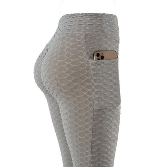 High Waist Yoga Pants For Women Peach Lifting Pocketed Leggings For Fitness Solid Color Workout Tights