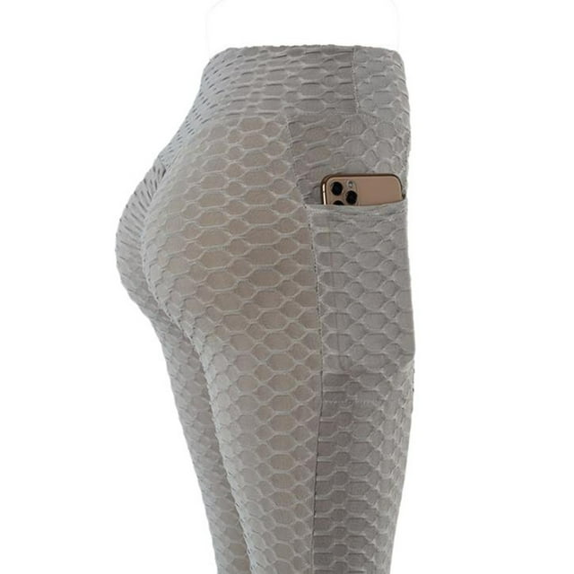 Pantalones de yoga de cintura alta para mujer: realzan los glúteos, leggings con bolsillos, tejido elástico, ideales para fitness/casual, tallas S-XXL